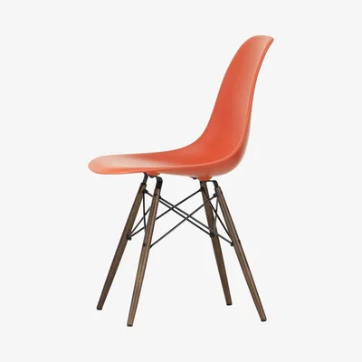 The Conran Shop DSW Plastic Side Chair Poppy Red & Dark Maple