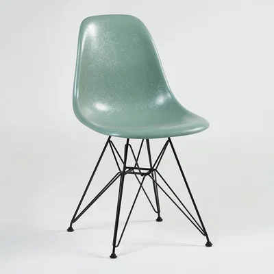 The Conran Shop DSR Fiberglass Side Chair Sea Foam & Dark