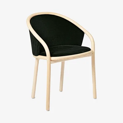 The Conran Shop Latis Chair in Natural Ash & Emerald Duro Velvet Upholstery