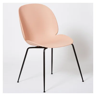 The Conran Shop Beetle Dining Chair Un-Upholstered Sweet Pink With Black Legs