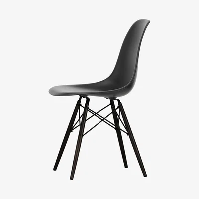 The Conran Shop DSW Plastic Side Chair Deep Black & Black Maple