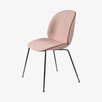 The Conran Shop Beetle Dining Chair Front Upholstered Black Chrome Legs