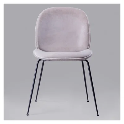 The Conran Shop Beetle Chair Light Grey Velvet With Black Legs