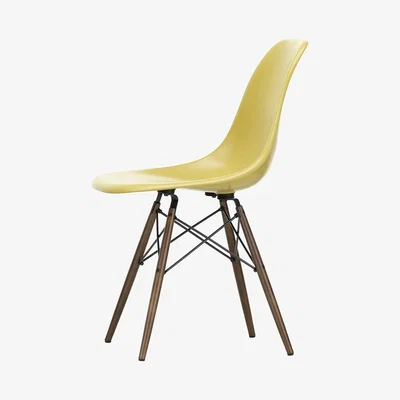 The Conran Shop DSW Fiberglass Side Chair Light Ochre & Dark Maple