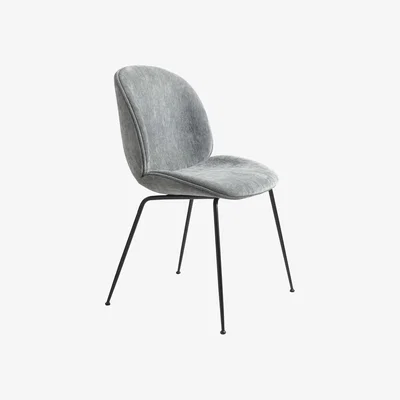 The Conran Shop Exclusive Beetle Dining Chair in Dark Green Chenille & Black