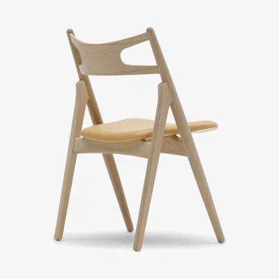 The Conran Shop CH29 Sawbuck Chair Soaped Oak & Leather