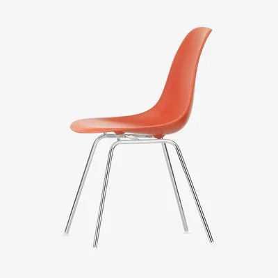 The Conran Shop DSX Plastic Side Chair Poppy Red & Chrome