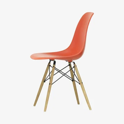 The Conran Shop DSW Plastic Side Chair Poppy Red & Honey Tone Ash