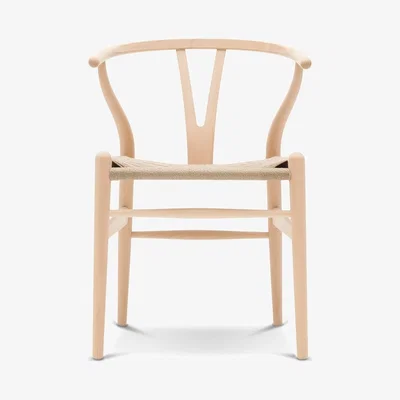 The Conran Shop CH24 Wishbone Chair Soaped Beech & Natural Paper Cord Seat