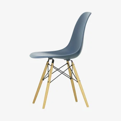 The Conran Shop DSW Plastic Side Chair Sea Blue & Golden Maple