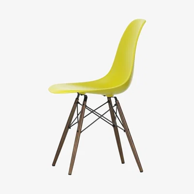 The Conran Shop DSW Plastic Side Chair Mustard & Dark Maple