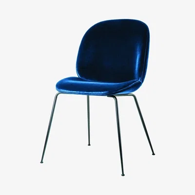 The Conran Shop Beetle Dining Chair Navy Velvet With Black Legs