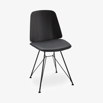 The Conran Shop June 2056 Dining Chair Black Oak & Leather