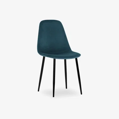 Cult Furniture Rayner Dining Chair, Midnight Blue Velvet Leg Colour: Black
