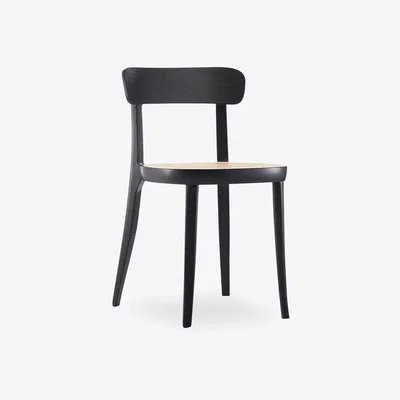 Cult Furniture Abla Dining Chair, Natural Weave & Black