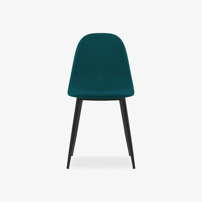 Cult Furniture £6  Off   Rayner Dining Chair, Teal Sustainable Velvet Leg Colour: Black