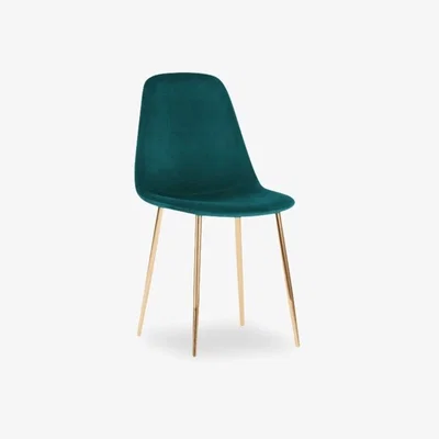 Cult Furniture Rayner Dining Chair, Teal Velvet Leg Colour: Brass