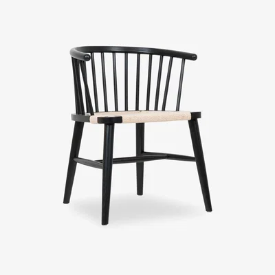 Cult Furniture £50 Off Isabella Carver Dining Chair, Natural Rattan & Black
