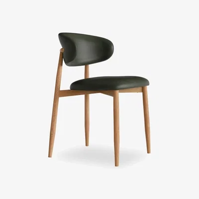 Cult Furniture Halston Dining Chair, Vintage Green & Oak Effect