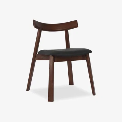 Cult Furniture Clyde Wooden Dining Chair, Noir Black & Walnut