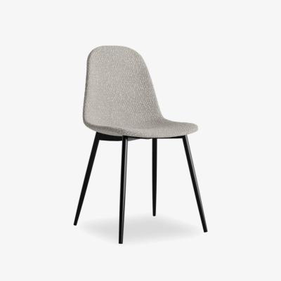 Cult Furniture Rayner Dining Chair, Speckled Stone Sustainable Boucle Leg Colour: Black