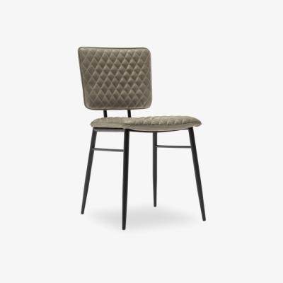 Cult Furniture £20  Off   Elgin Quilted Dining Chair, Light Grey