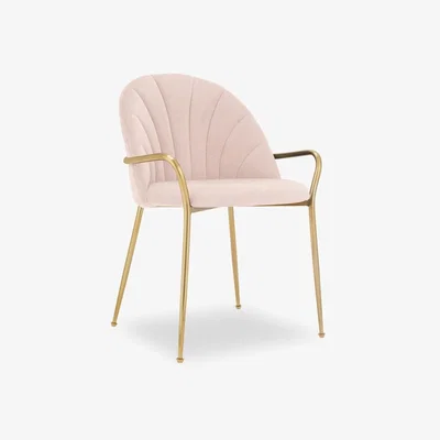 Cult Furniture £40  Off  Sylvia Carver Dining Chair, Light Pink Velvet
