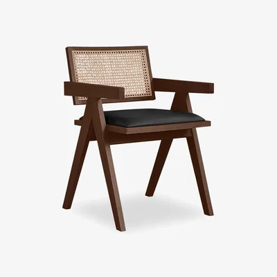 Cult Furniture Cleo Wooden Carver Dining Chair, Black & Walnut
