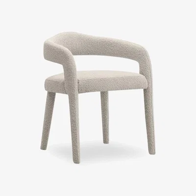 Cult Furniture Ophelia Carver Dining Chair, Speckled Stone Sustainable Boucle