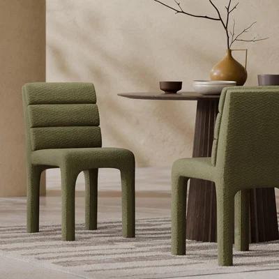 Cult Furniture £20  Off  Arlo Dining Chair, Moss Green Boucle