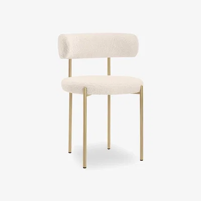 Cult Furniture £20  Off  Cassie Dining Chair, Ivory White Boucle