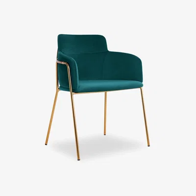 Cult Furniture Harriet Carver Dining Chair, Teal Recycled Velvet