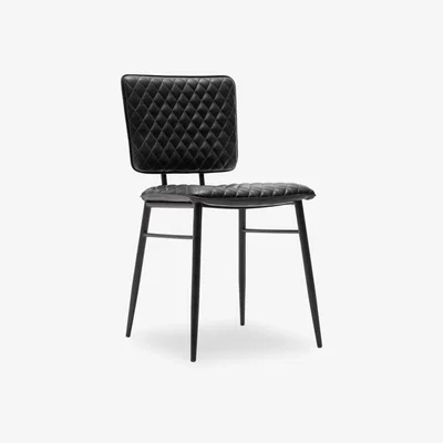 Cult Furniture £10  Off   Elgin Quilted Dining Chair, Black