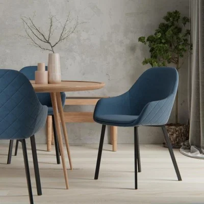 Cult Furniture Olivia Carver Dining Chair, Midnight Blue Velvet