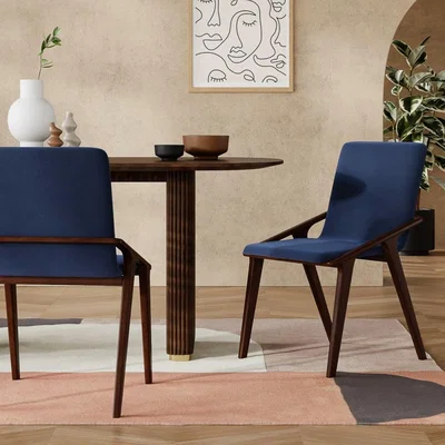 Cult Furniture £20  Off   Flight Dining Chair, Royal Blue Sustainable Velvet