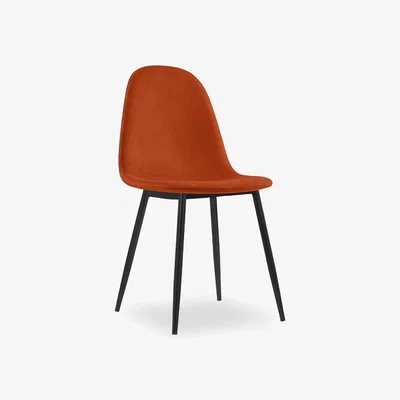 Cult Furniture Rayner Dining Chair, Burnt Orange Sustainable Velvet Leg Colour: Black