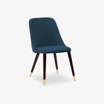 Cult Furniture £40  Off   Primrose Dining Chair, Midnight Blue Velvet Leg Style: Walnut Legs with Gold Tips
