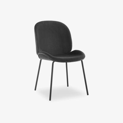 Cult Furniture Hoxton Dining Chair, Midnight Grey Sustainable Velvet
