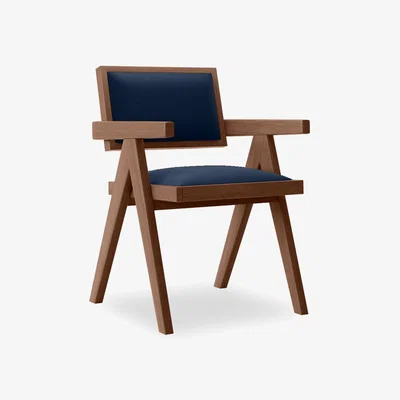 Cult Furniture £20 Off Goswell Wooden Carver Dining Chair, Royal Blue Sustainable Velvet & Walnut