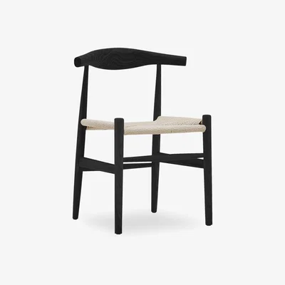 Cult Furniture Aalborg Dining Chair, Black & Natural Weave