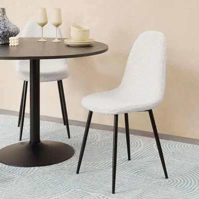 Cult Furniture £6  Off   Rayner Dining Chair, Ivory White Boucle Leg Colour: Chrome