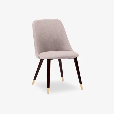 Cult Furniture £40  Off   Primrose Dining Chair, Dusky Pink Leg Style: Walnut Legs with Gold Tips