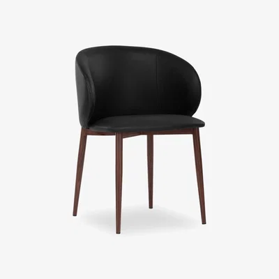 Cult Furniture Cameron Dining Chair, Noir Black & Walnut