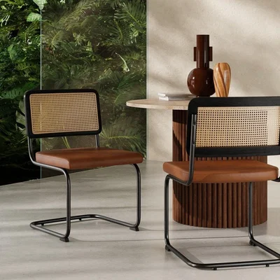 Cult Furniture £20 Off Kenton Dining Chair, Vintage Tan & Black