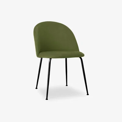 Cult Furniture Heather Dining Chair, Moss Green Velvet Leg Colour: Black
