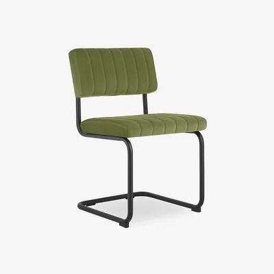 Cult Furniture Robyn Dining Chair, Moss Green Velvet