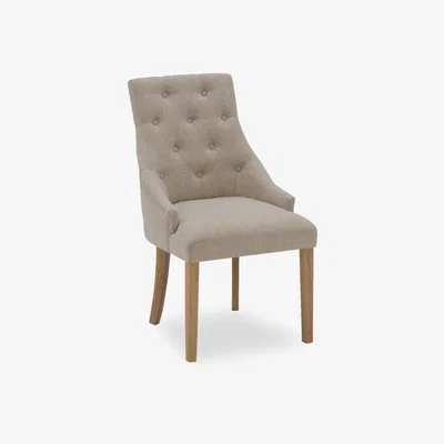 Cult Furniture Harlyn Scoop Back Dining Chair, Natural Linen