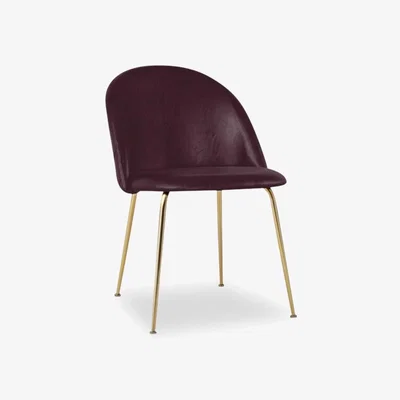 Cult Furniture £20  Off   Heather Dining Chair, Dark Red Leg Colour: Brass