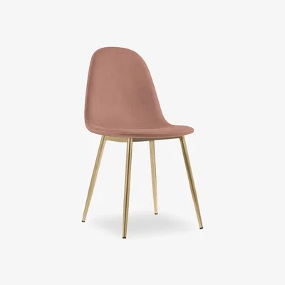 Cult Furniture Rayner Dining Chair, Blush Pink Sustainable Velvet Leg Colour: Black