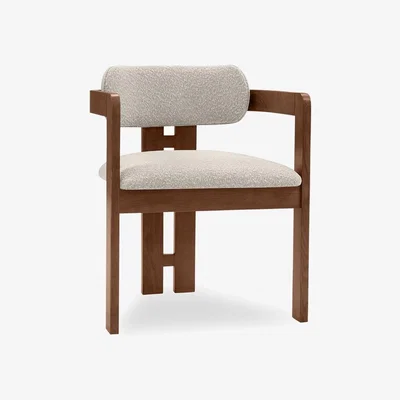Cult Furniture Hallie Carver Dining Chair, Speckled Stone Sustainable Boucle